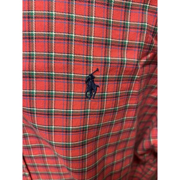 Ralph Lauren Shirt Mens Large Classic Fit Red Plaid Long Sleeve‎ Button Up - Picture 2 of 4